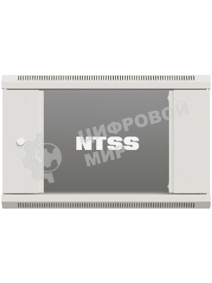 Шкаф коммутационный NTSS Премиум (NTSS-W15U6045GS-2) настенный 15U 600x450мм пер.дв.стекл 60кг серый IP20 сталь