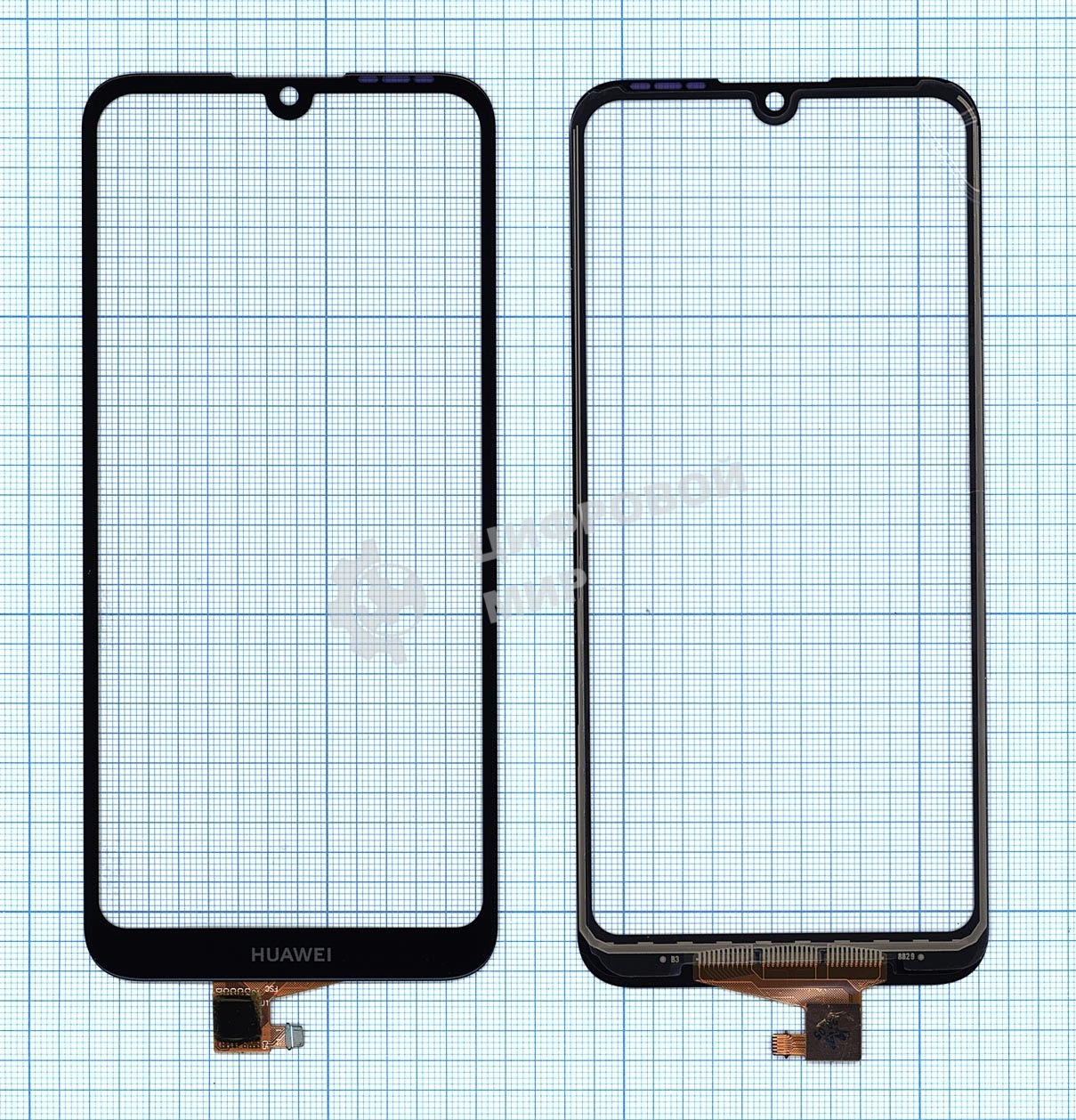 Сенсорное стекло (тачскрин) для Huawei Y6 2019, черное