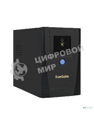 Источник бесперебойного питания ExeGate SpecialPro UNB-1000.LED.AVR.1SH.2C13.RJ.USB 1000VA/550W, LED, AVR,1*Schuko+2*C13, RJ45/11,USB, металлический корпус, черный