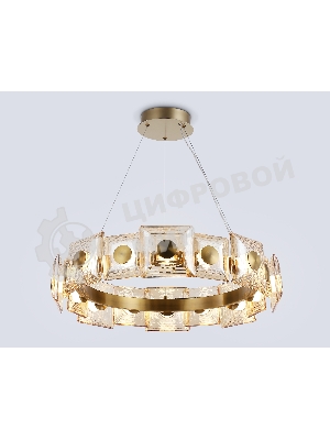 Светильник Ambrella light LH31027 BS/TI латунь/янтарь 72W 3000K D700*150
