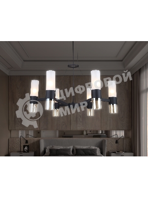 Люстра Ambrella light LH55104/6 BK/FR/TI черный/белый матовый/янтарь E14*6 max 40W D650*1080