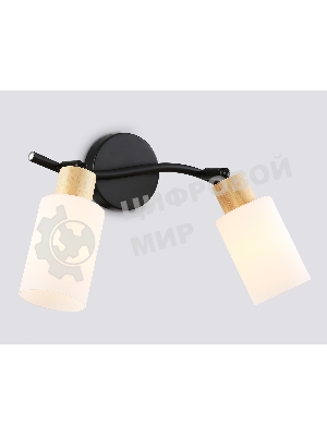 Светильник Ambrella light TR8721/2 BK/WD черный/дерево E14/2 max 60W 380*100*210