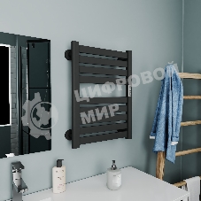 Полотенцесушитель дизайнерский электрический BAU Elite Elegant Black 60х45, подключение справа, черн