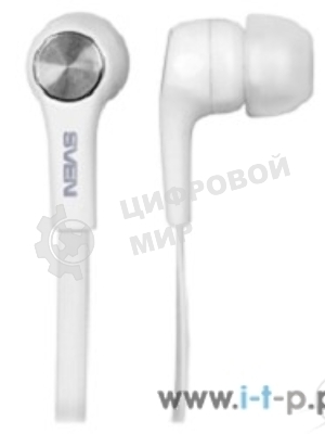 Проводные наушники Sven E-211M белый, внутриканальные, Jack 3.5 мм
