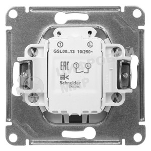 Механизм выключателя 1-кл. СП Glossa 10А IP20 10AX с подсветкой дер. дуб SchE GSL000513