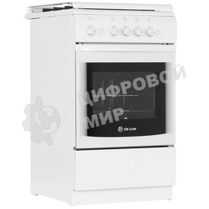 Плита газовая De Luxe 506040.04Г (КР) ЧР белый, конфорок 4 газовых, духовка 60 л, 50 см x 85 см x 60 см