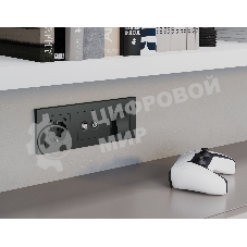Лицевая панель ALFA (Графит мягкое касание) для TV двойной розетки QUANT AP9133