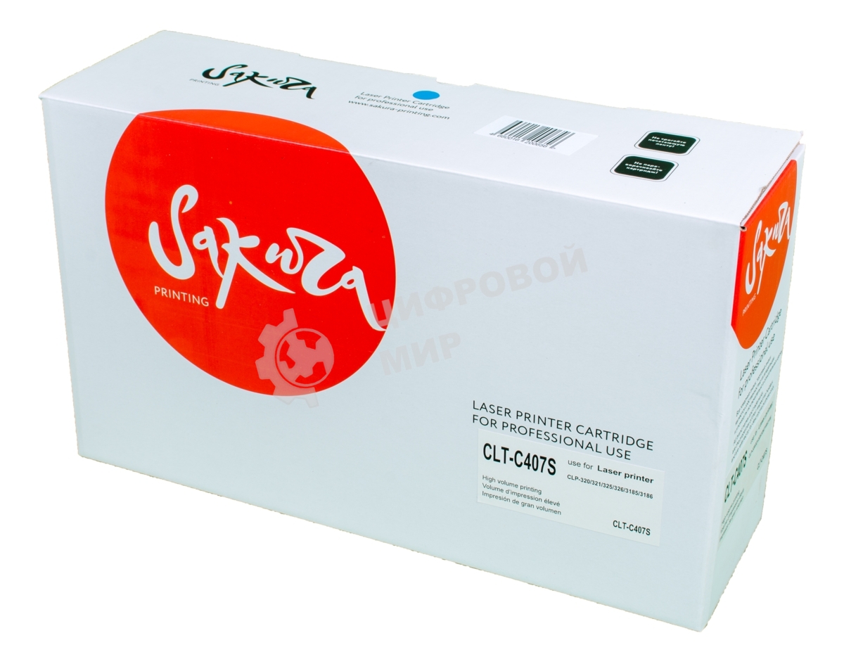 Картридж лазерный Sakura CLTC407S для Samsung CLP-320/325, CLX-3185, синий, 1000 к.