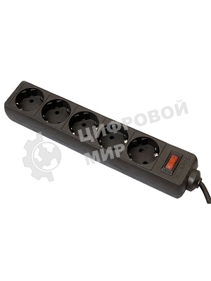 Сетевой фильтр Defender ES, 3.0 м, 5 розеток, черный