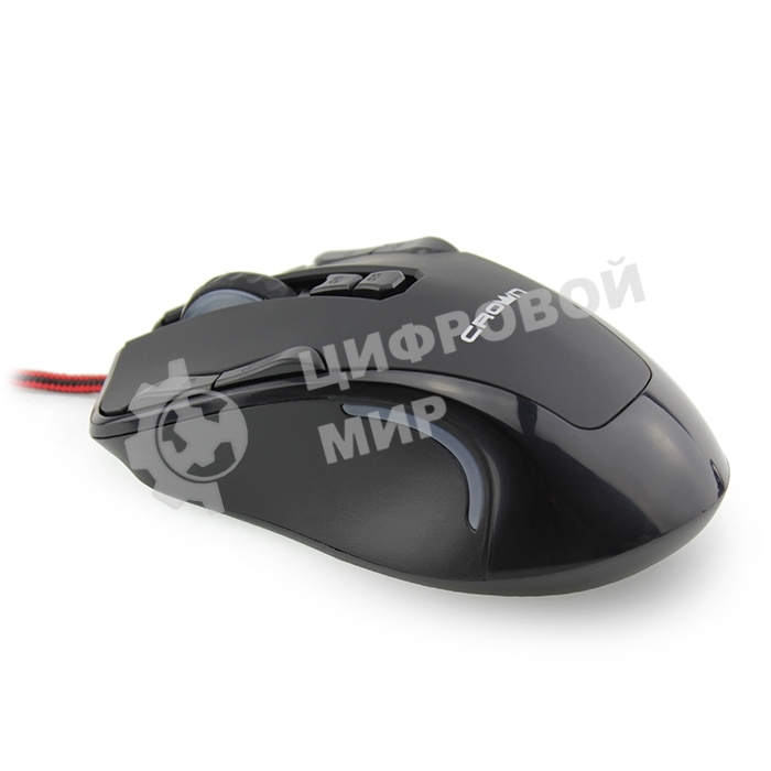 Мышь проводная Crown Gaming CMXG-804 черный, 2000 dpi, USB, кнопки - 9