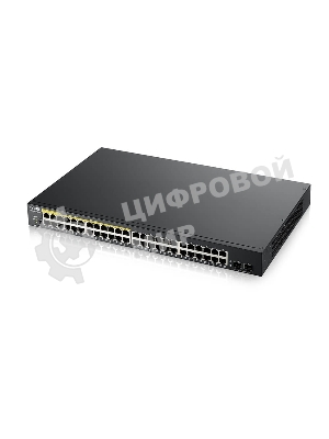 Kоммутатор Zyxel GS1900-48HPv2 Smart L2 PoE + switch, rack 19 