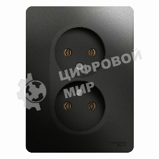 Розетка 2-м СП Glossa 16А IP20 без заземл. в сборе антрацит SchE GSL000720