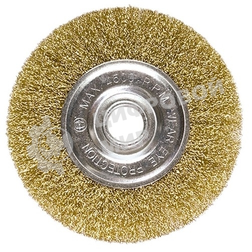 Щетка Matrix для УШМ, 150 мм, посадка 22,2 мм, плоская, латунированная витая проволока