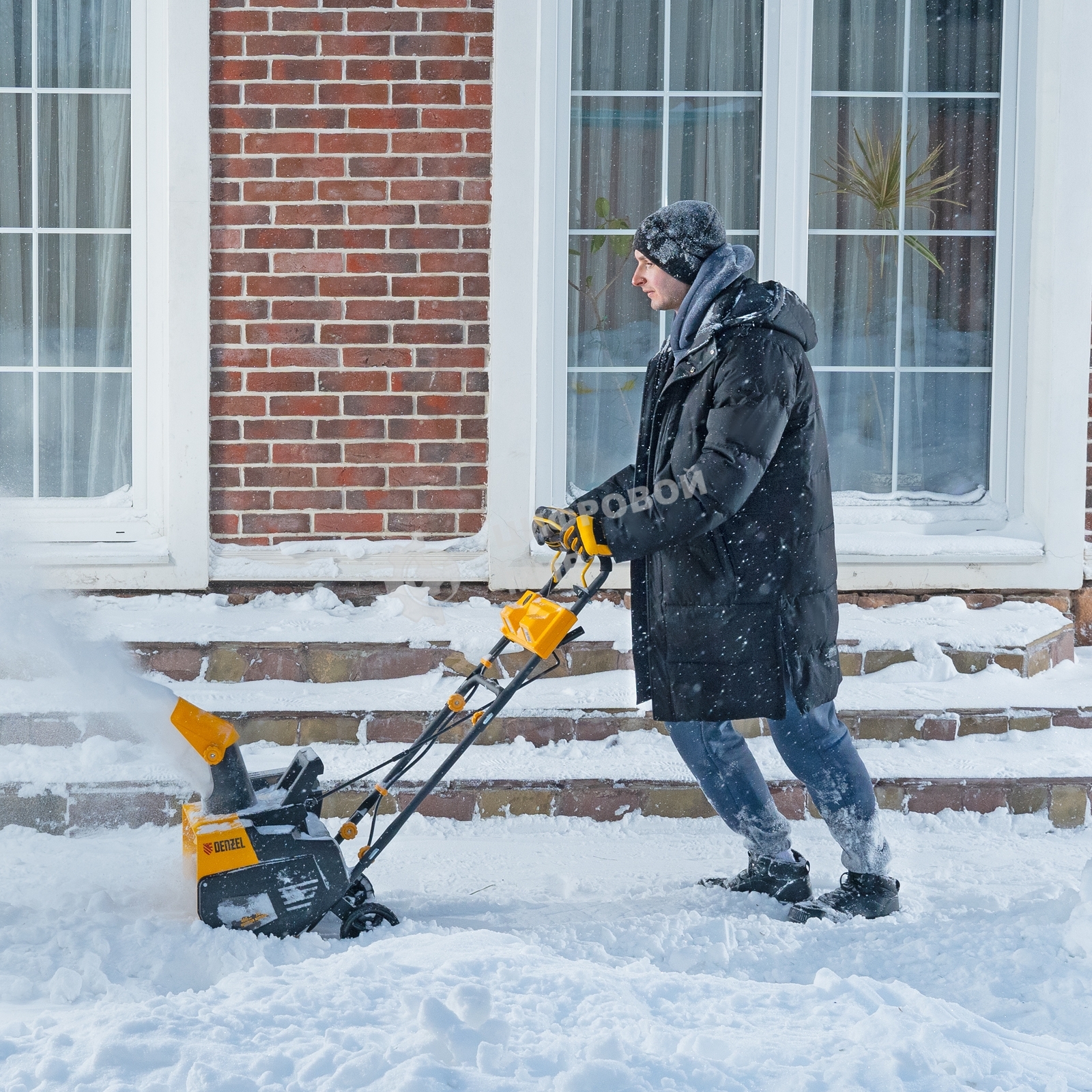 Снегоуборочная машина аккумуляторная Denzel, ESB-460-0, Li-Ion, 36В