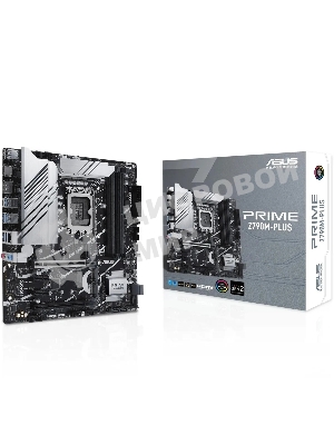 Материнская плата ASUS PRIME Z890M-PLUS WIFI, LGA 1851, Intel Z890, 4xDDR5, 6xSATA, 3xM.2, 1xPCIe 5.0 x16, 1xPCIe 4.0 x4, 2xPCIe 4.0 x1, 1xHDMI, 1xDP, 1x2.5Gb LAN, 2xUSB-A 2.0, 4xUSB-A 3.2 Gen 1, 1xUSB-A 3.2 Gen 2, 1xUSB-C 3.2 Gen 2x2, 3x3.5 мм, 7.1, mATX