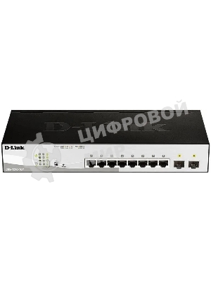 Коммутатор D-Link DGS-1210-10P/FL2A, 8×1 Гбит/с + 2×1 Гбит/с SFP, настраиваемый