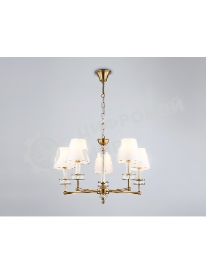 Люстра Ambrella light LH71021/5 BS/WH латунь/белый E14*5 max 40W D670*1130