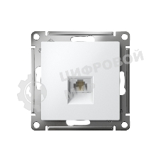 Механизм розетки телефонной 1-м СП AtlasDesign RJ11 белый