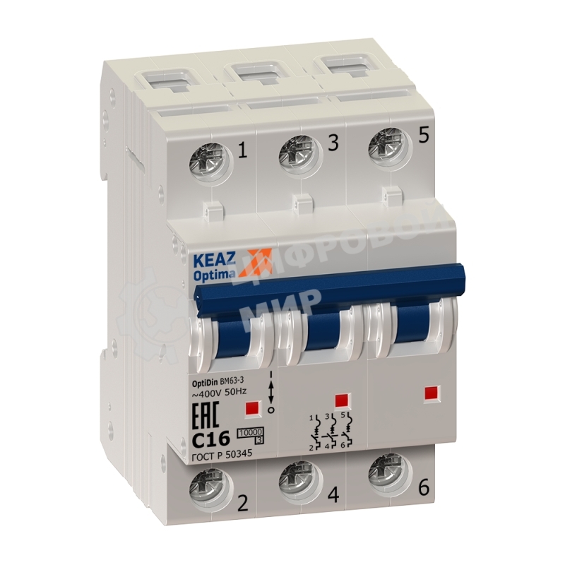Выключатель автоматический OptiDin BM63-3C10-УХЛ3 (Новый) 260789 КЭАЗ