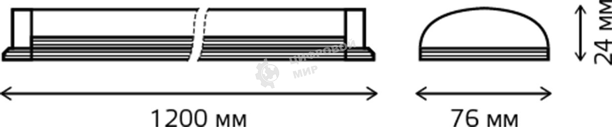 Светильник светодиодный Gauss IP40 1200x76x24мм 36W 3260lm 6500K WLF-2 сталь