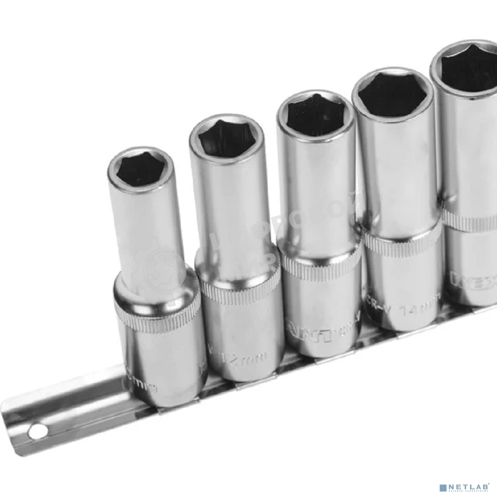 Набор удлиненных торцевых головок Rexant 1/2, шестигранные, CrV, 10 шт., 10-22 мм