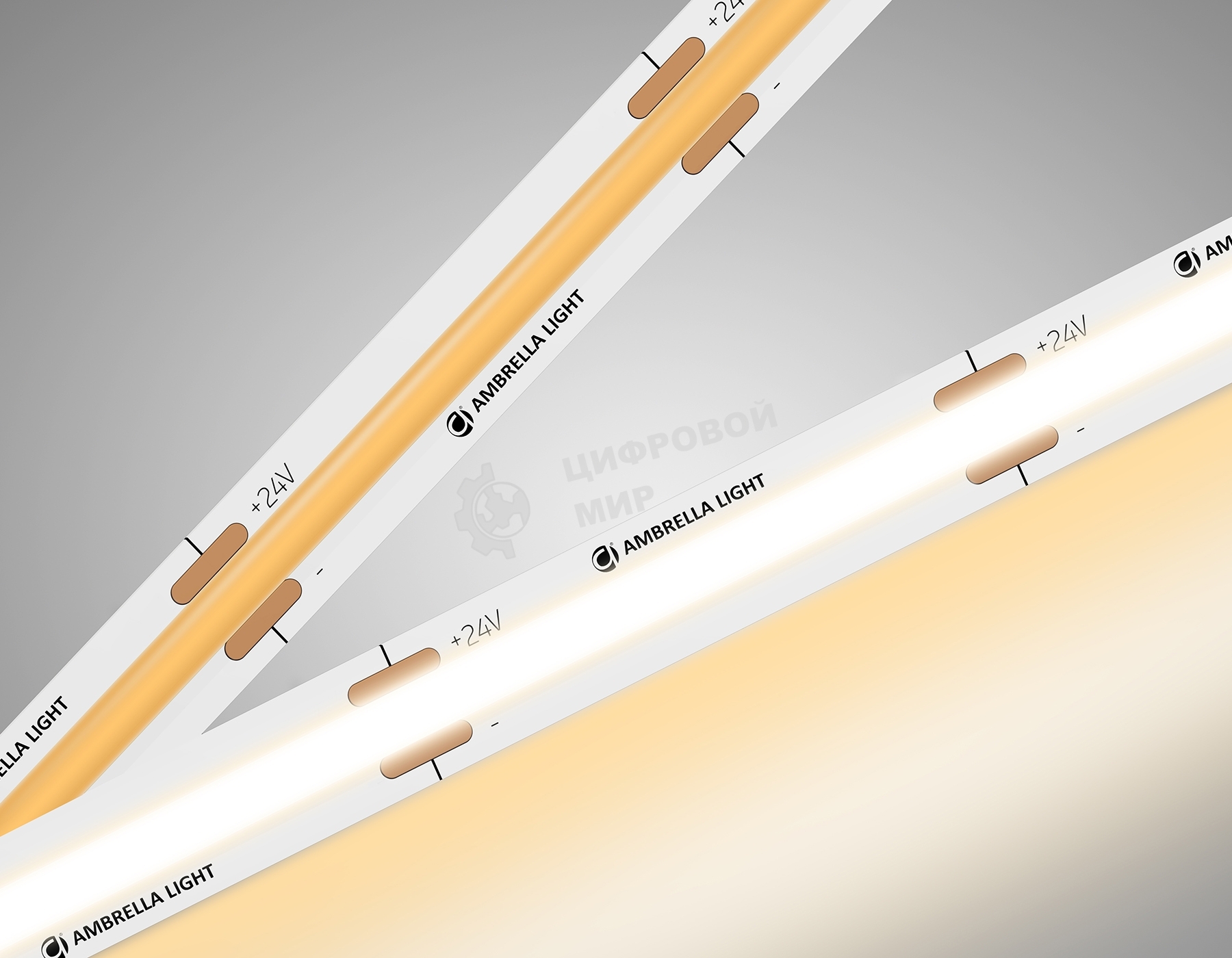 Светодиодная лента Ambrella light GS4751 COB 528Led/14W m/ 24V IP20 3000K/ 5m*10mm*2mm (2 конт.)