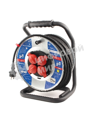 Удл. на мет. катушке “Power Cube” IP44 16А 50м резина 3*2,5мм2 4 роз. с/з