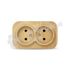 Розетка 2-м ОП 10А IP20 без заземл. сосна IONICH 1438