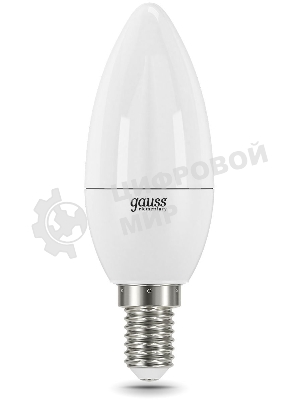 Лампа светодиодная Gauss Elementary 12Вт цок.: E14 свеча 220B 3000K св. свеч. белый теп. C37 (упак.: 10 шт)