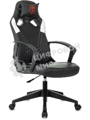 Кресло игровое Zombie 50 черный/белый эко.кожа крестов. пластик