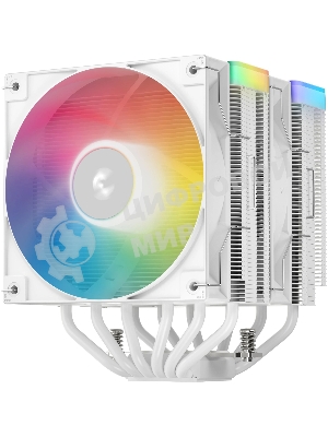 Кулер для процессора DEEPCOOL AG620 WH ARGb V2 LGA20XX/1700/1200/115X/AM5/AM4 (9шт/кор, TDP 260W, PWM, ARGb DUAL Fan 120мм, 6 тепл. трубок, белый) RET