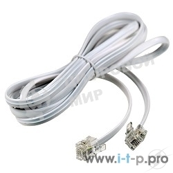 Телефонный шнур Rexant удлинитель RJ-11(6P-4C), длина 2 м., белый