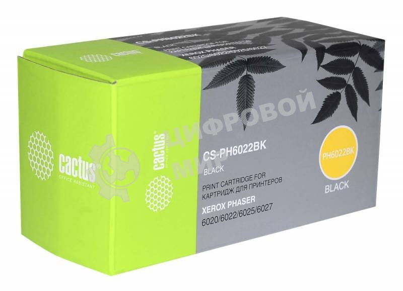 Картридж лазерный Cactus CS-PH6022BK (106R02763) черный (2000 стр.) для Xerox Phaser 6020/6022/WC6025/6027