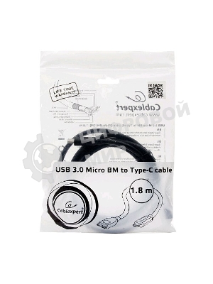 Кабель Cablexpert CCP-USB3-mBMCM-6 USB3.0 microBM/USB3.1TypeC, 1.8м, 