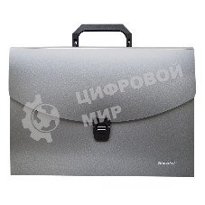 Папка-портфель Silwerhof Perlen 322716-01 6 отделений, A4, пластик, серебристый металлик