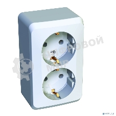 Розетка 2-м ОП Этюд 16А с заземл. белый SchE PA16-007B