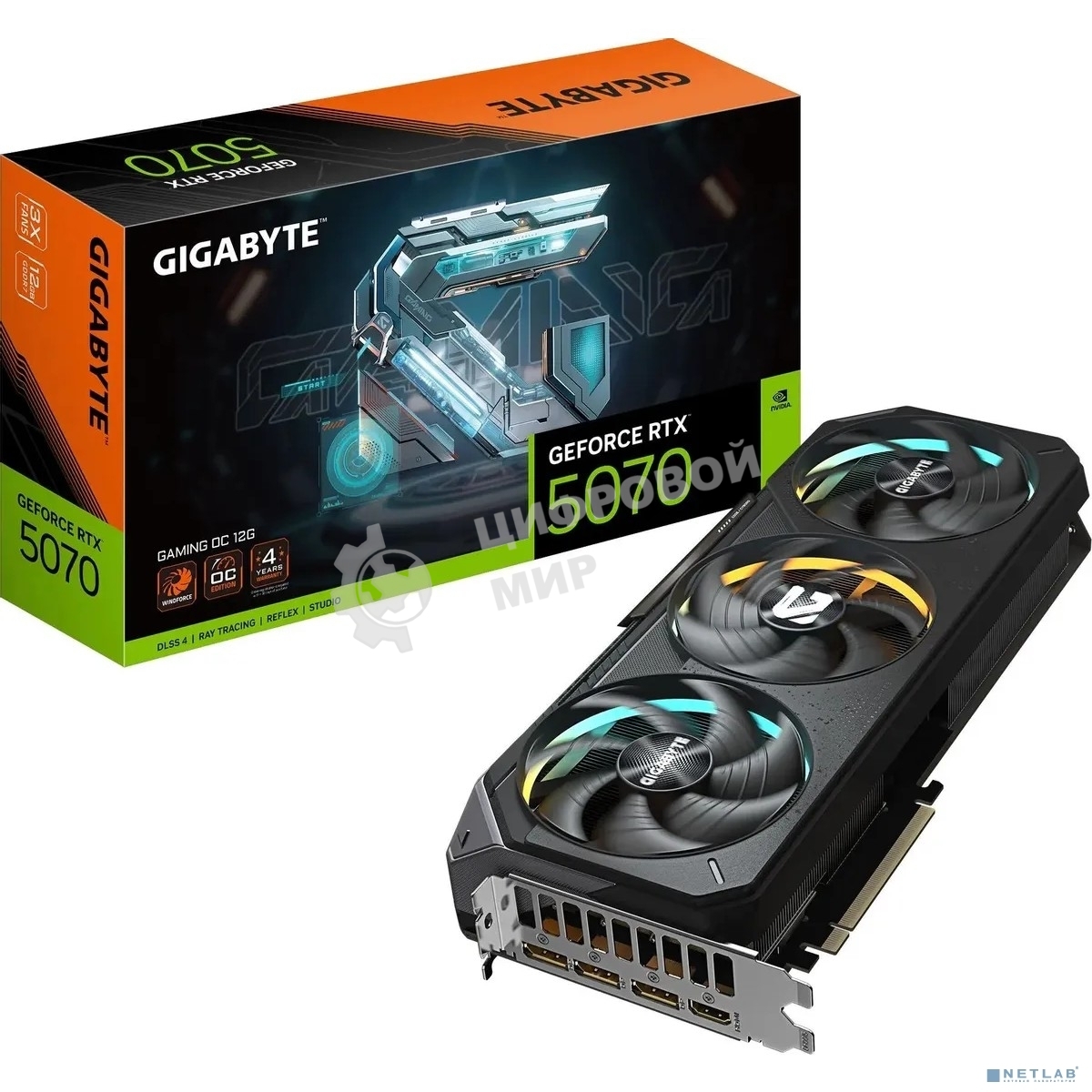 Видеокарта Gigabyte PCI-E GV-N5070GAMING OC-12GD 1.0 NVIDIA GeForce RTX 5070 12Gb 192bit GDDR7 2805/28000 HDMIx1 DPx3 HDCP Ret