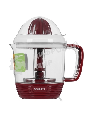 Соковыжималка Scarlett SC-JE50C08 красный/белый, цитрусовая, 25 Вт, 1200 мл, механическое