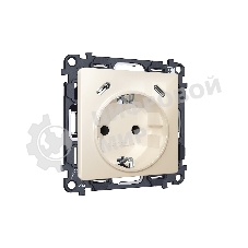 Комплект механизма электрической розетки 2USB С+C 20W с/з на винтовых зажимах 16A-250V ALFA Бежевый глянец QUANT (AP3105, VM165) MA310510