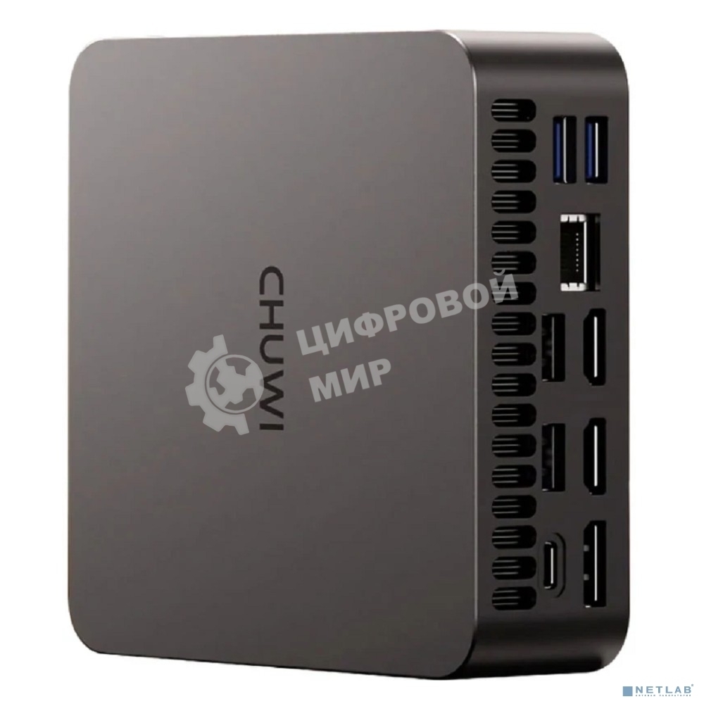 Компьютер Chuwi AuBox Intel Core Ultra 5 226V(2.1Ghz)/16384Mb/512PCISSDGb/Int:Intel Iris Xe Graphics/BT/WiFi/war 1y/0.865kg/Grey/Win11Pro + USB3.0*4/HDMI*1/DP*1/RJ45*1/WIFI6,BT5.2/bracket
