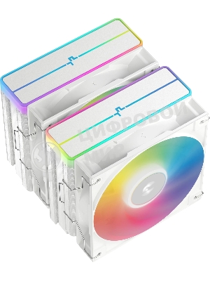 Кулер для процессора DEEPCOOL AG620 WH ARGb V2 LGA20XX/1700/1200/115X/AM5/AM4 (9шт/кор, TDP 260W, PWM, ARGb DUAL Fan 120мм, 6 тепл. трубок, белый) RET