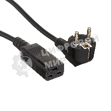 Кабель питания ExeGate Power PC19-3P (Евровилка Schuko->С19) VDE-250V-3*1.5-CU, черный, 16А, 3м