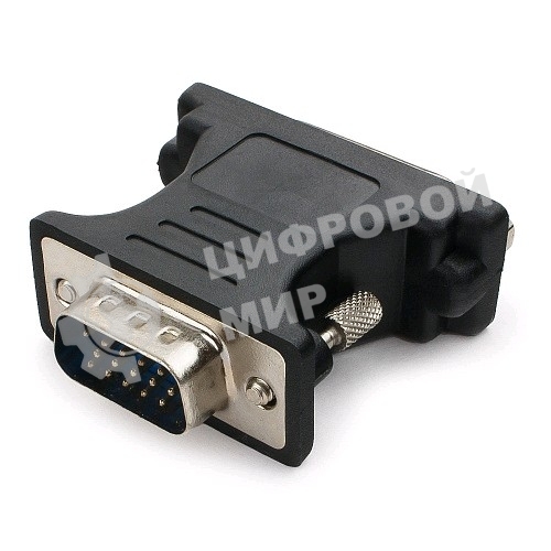 Переходник Cablexpert VGA-DVI, 15M/25F, черный, пакет (A-VGAM-DVIF-01)