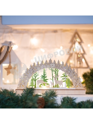 Деревянная фигурка Neon-night с подсветкой 