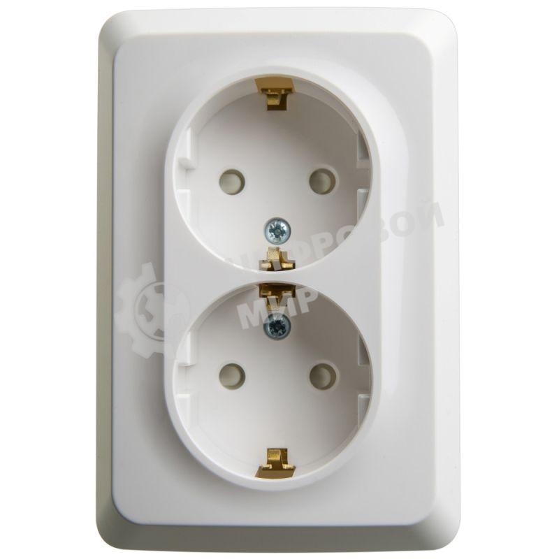 Розетка 2-м ОП Этюд 16А 250В угловая защ. шторки с заземл. белый SchE PA16-108B