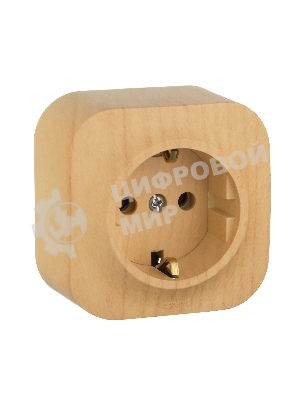 Розетка 1-м ОП Quteo 16А с заземл. дерево Legrand 782271