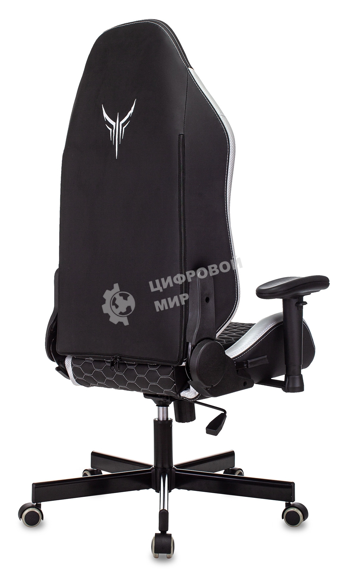 Кресло игровое Knight Neon черный/серебряный соты эко.кожа с подголов. крестовина металл