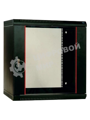 Шкаф телекомм. настенный разборный 15U (600х650) дверь стекло, черный