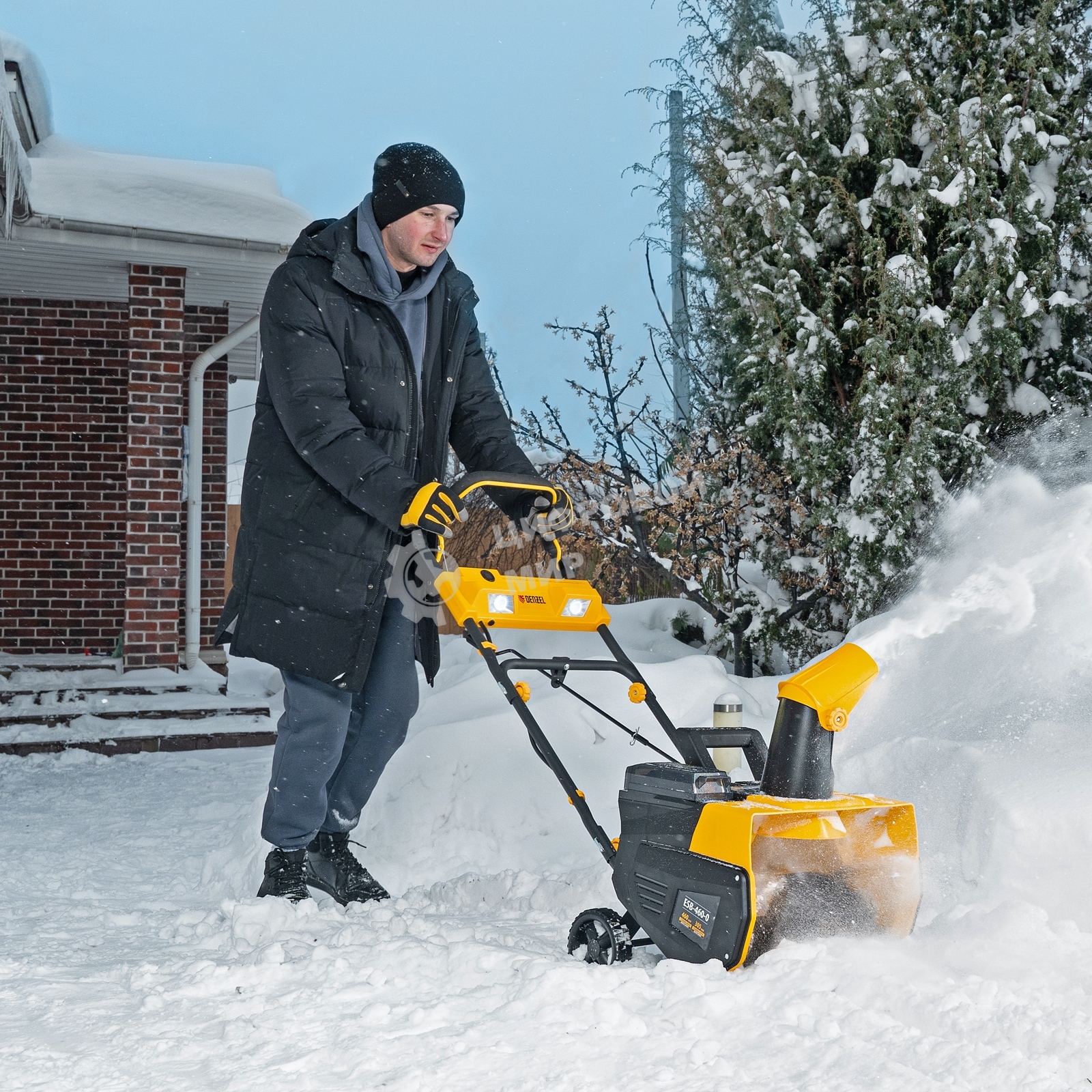 Снегоуборочная машина аккумуляторная Denzel, ESB-460-0, Li-Ion, 36В