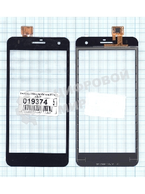 Сенсорное стекло (тачскрин) для Fly IQ4512 EVO Chic 4 Quad, черное